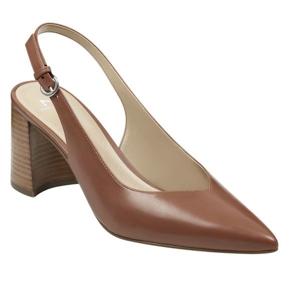Marc Fisher Stacked Heel Sling Back Pump - Picture 1 of 6